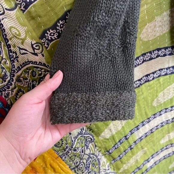 Vtg 90's Christopher & Banks Green Hand Embroidered Cottage Cardigan Size Large - Picture 8 of 14